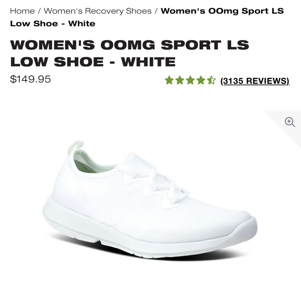 Women's OOFOS OOMG Sport LS Low Shoe - White